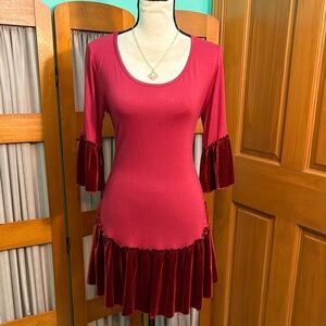 Z Avenue USA Chic Ruby Ruffle Mini Dress